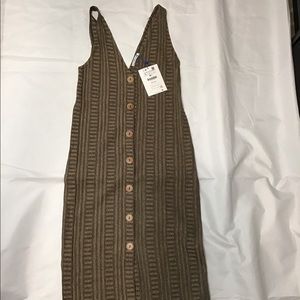 NWT Zara Brown Button Sleeveless Dress